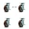 Service Caster 6 Inch Polyurethane Caster Set with Roller Bearings 4 Brake 2 Swivel Lock SCC SCC-30CS620-PPUR-TLB-BSL-2-TLB-2 - alternate 1